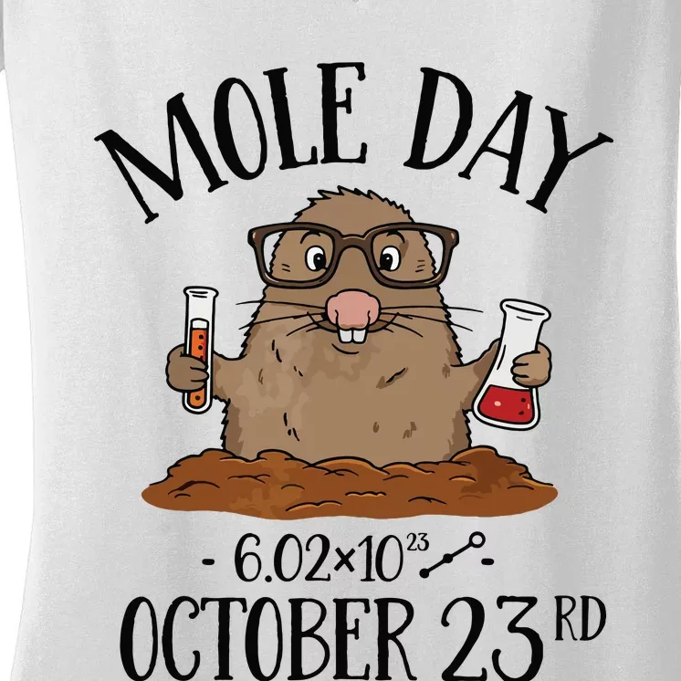 Mole Day AvogadroS Number October 23rd Women's V-Neck T-Shirt