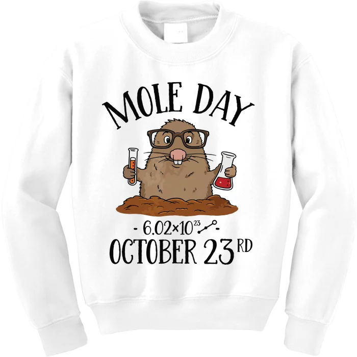 Mole Day AvogadroS Number October 23rd Kids Sweatshirt