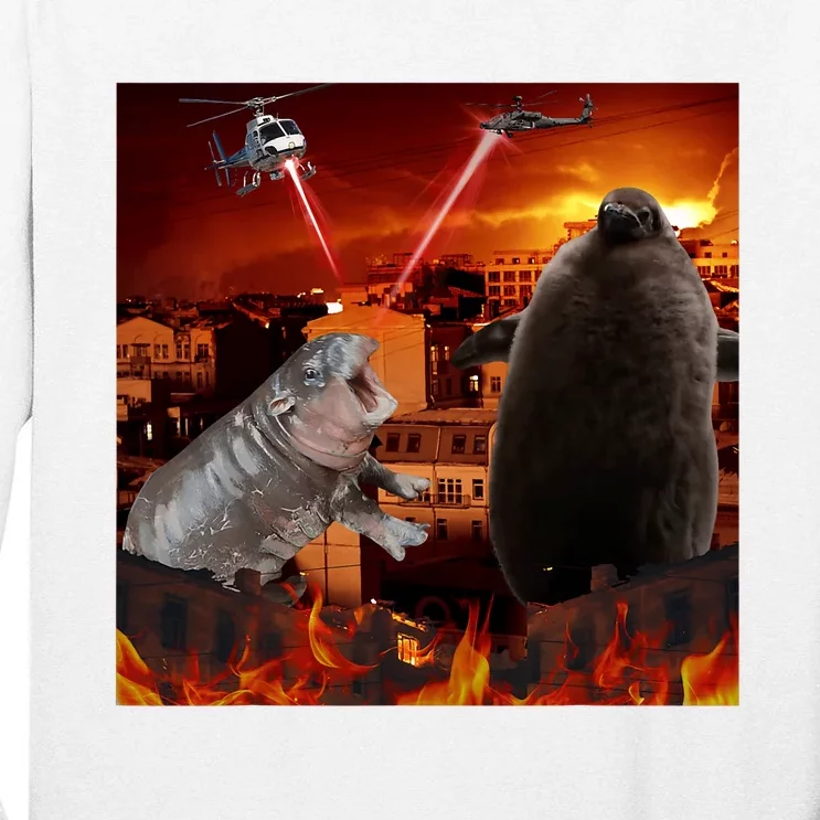 Moo Deng And Pesto Battle Tall Long Sleeve T-Shirt