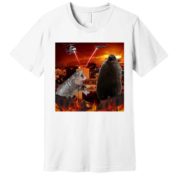 Moo Deng And Pesto Battle Premium T-Shirt