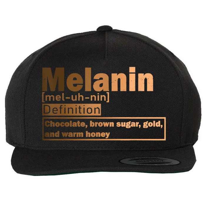 Melanin Definition African Black History Month Juneteenth Cute Gift Wool Snapback Cap