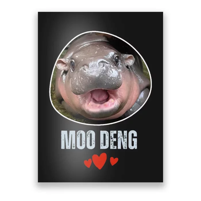 Moo Deng Bouncy Pig In Thai Picture The Cute Baby Hippo Poster