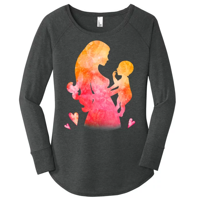 Mother's Day Baby Gift Women's Perfect Tri Tunic Long Sleeve Shirt