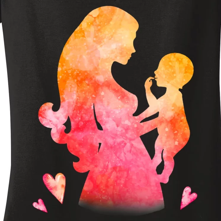 Mother's Day Baby Gift Women's V-Neck T-Shirt