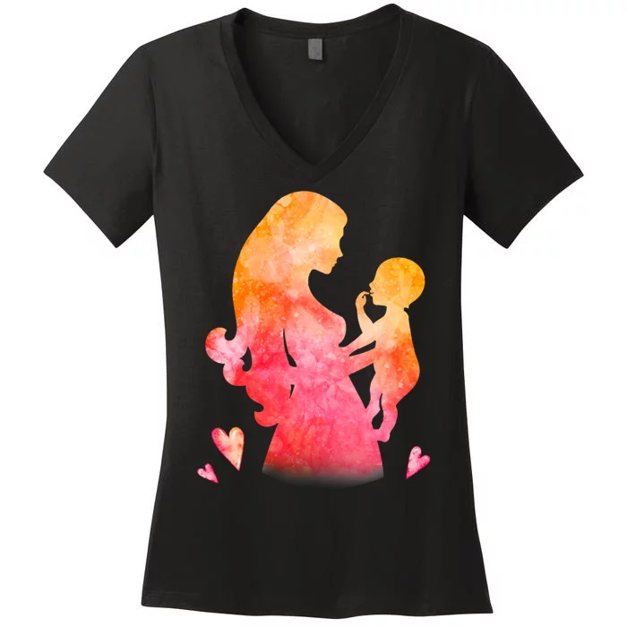 Mother's Day Baby Gift Women's V-Neck T-Shirt