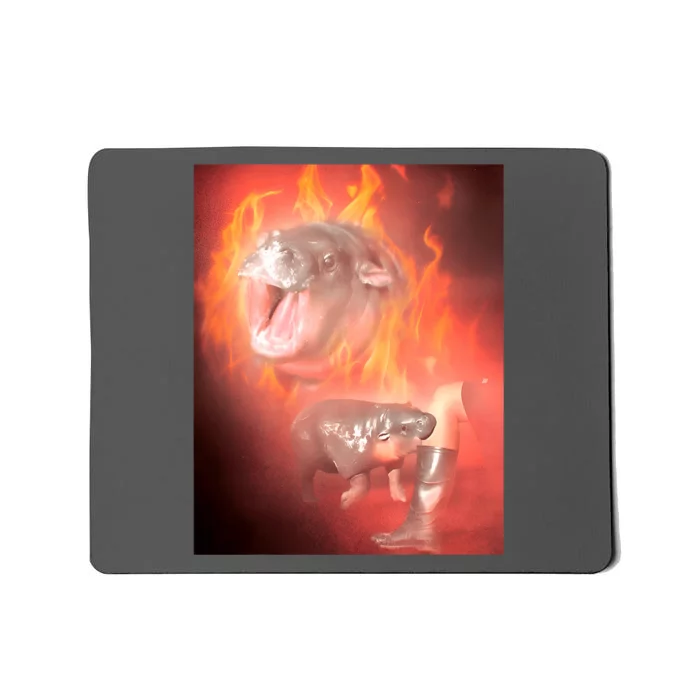 Moo Deng Bouncy Pig In Thai Fire Picture The Cute Baby Hippo Mousepad