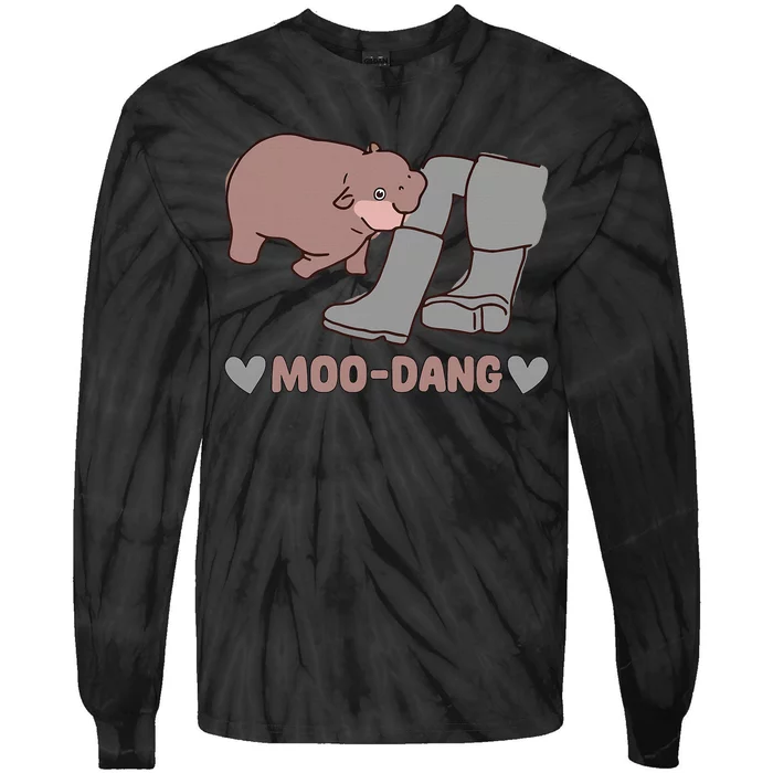 Moo Deng Bouncy Pig In Thai Picture Tie-Dye Long Sleeve Shirt