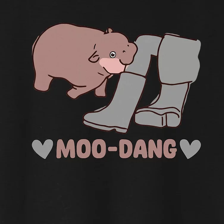 Moo Deng Bouncy Pig In Thai Picture Women's Crop Top Tee