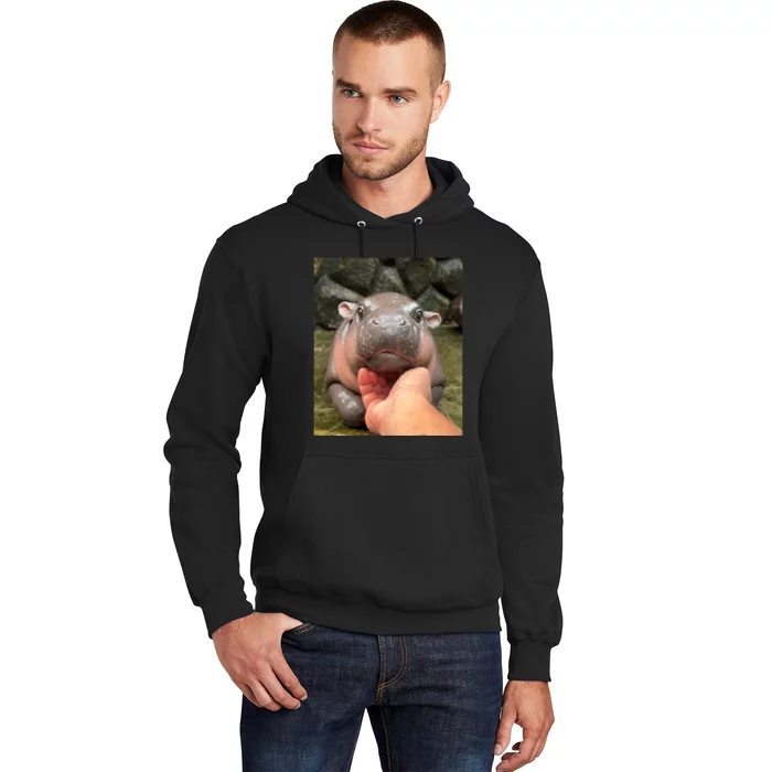 Moo Deng Bouncy Pig In Thai Picture The Cute Baby Hippo Moo Deng Lovers Hoodie