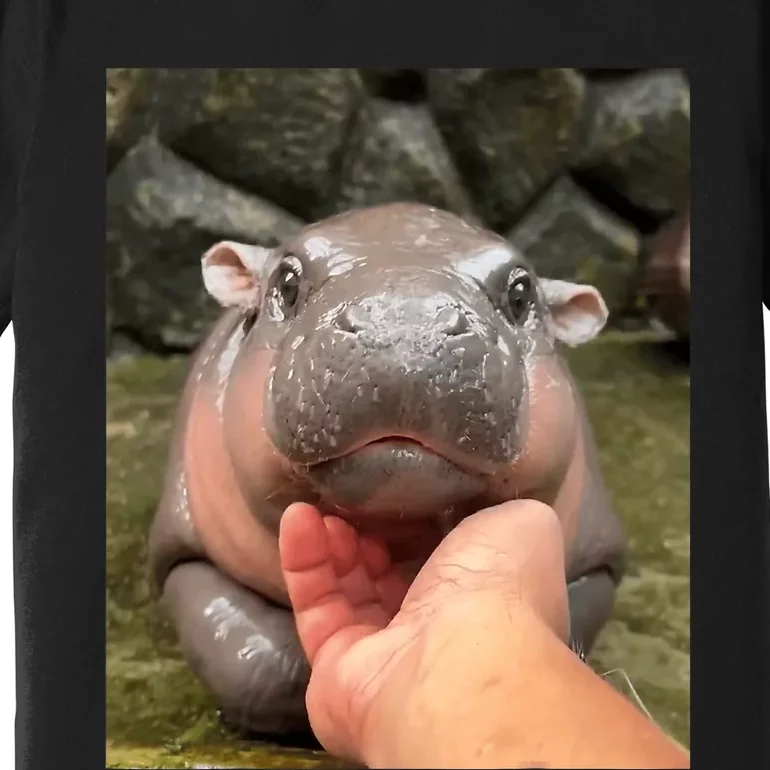 Moo Deng Bouncy Pig In Thai Picture The Cute Baby Hippo Moo Deng Lovers Premium T-Shirt