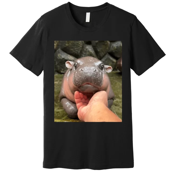 Moo Deng Bouncy Pig In Thai Picture The Cute Baby Hippo Moo Deng Lovers Premium T-Shirt