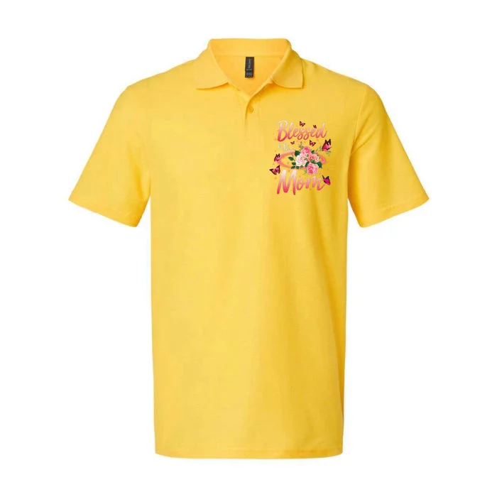 Mother's Day Blessed To Be Called Mom Butterflies And Roses Softstyle Adult Sport Polo