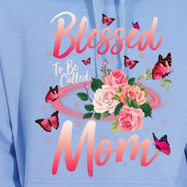 Mother's Day Blessed To Be Called Mom Butterflies And Roses Unisex Surf Hoodie