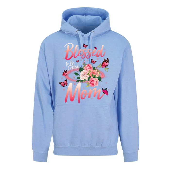 Mother's Day Blessed To Be Called Mom Butterflies And Roses Unisex Surf Hoodie