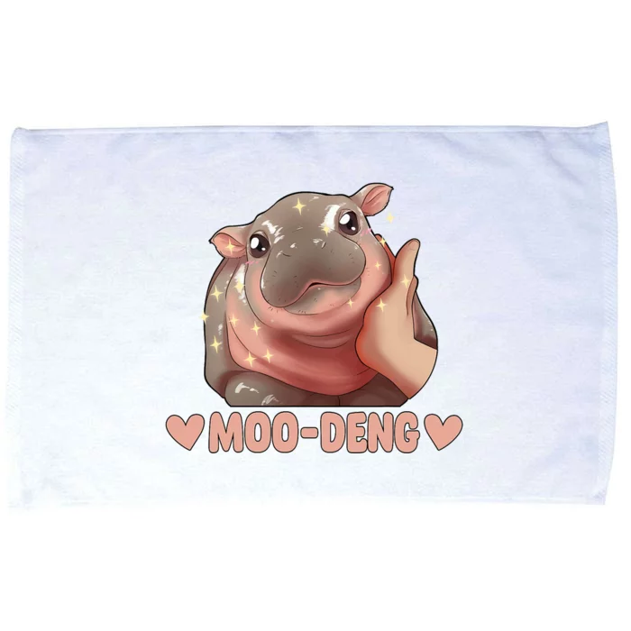 Moo Deng Bouncy Pig In Thai Picture The Cute Baby Hippo Moo Deng Cute Design Microfiber Hand Towel