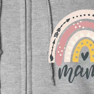 Mother's Day Boho Rainbow Mama Mom Mommy New Mom Full Zip Hoodie