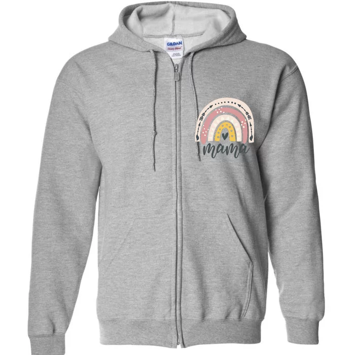 Mother's Day Boho Rainbow Mama Mom Mommy New Mom Full Zip Hoodie