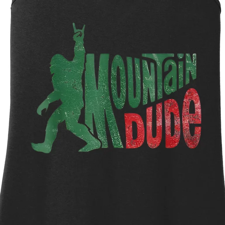 Mountain Dude Bigfoot Sasquatch Rock On Funny Gift Ladies Essential Tank