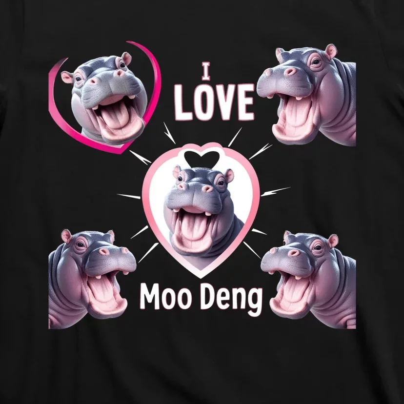 Moo Deng Baby Hippo Adorable And Playful Animal T-Shirt