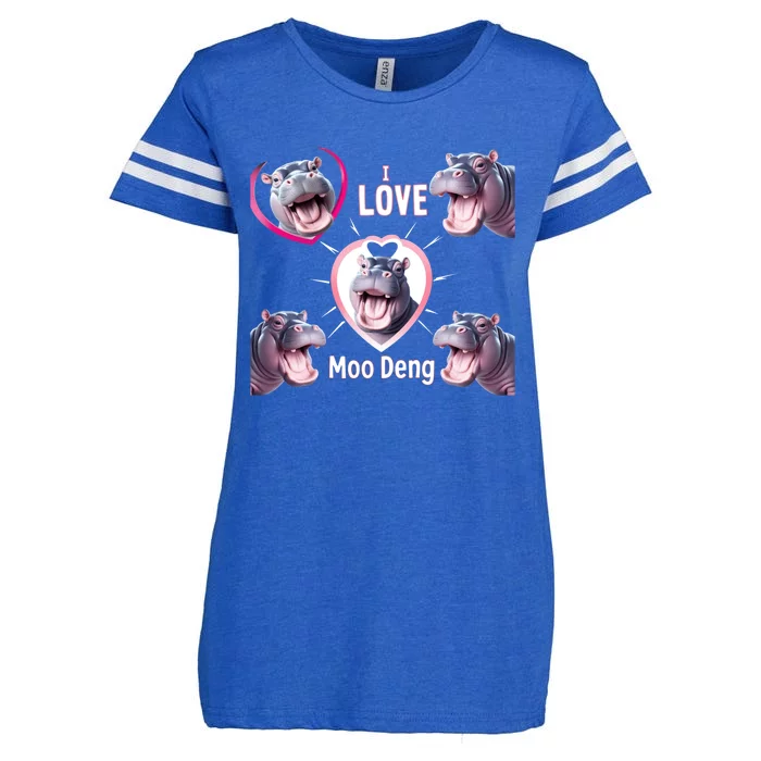 Moo Deng Baby Hippo Adorable And Playful Animal Enza Ladies Jersey Football T-Shirt