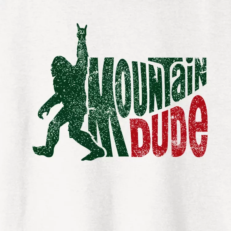 Mountain Dude Bigfoot Hiking Humor Women's Crop Top Tee