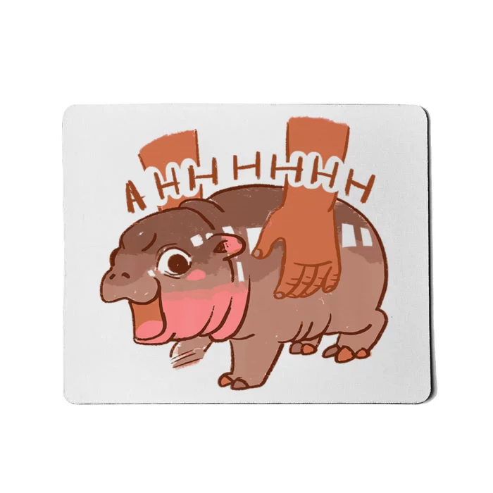 Moo Deng Bouncy Pig In Thai Picture The Cute Baby Hippo Mousepad