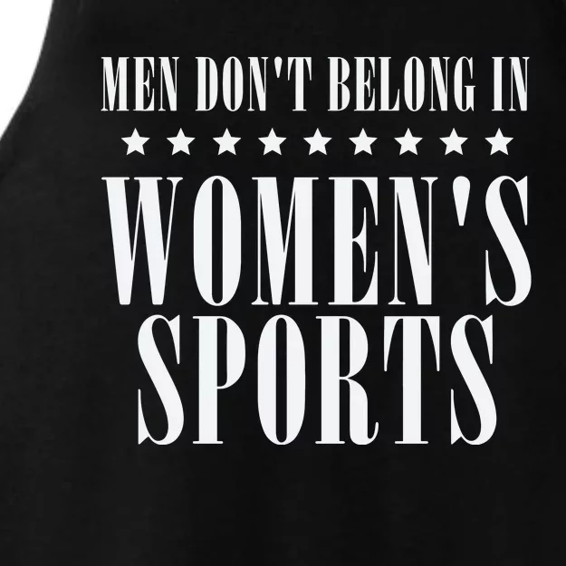 Man Dont Belong In Woman Sports Ladies Tri-Blend Wicking Tank