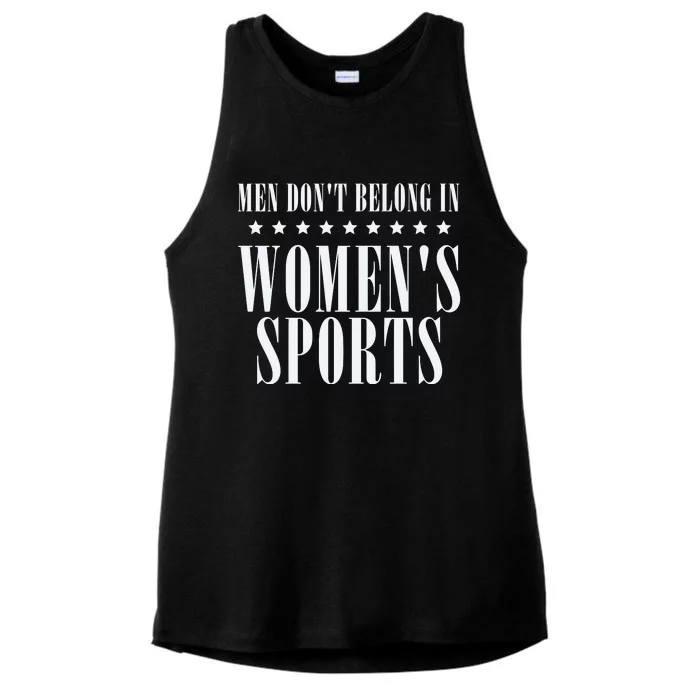 Man Dont Belong In Woman Sports Ladies Tri-Blend Wicking Tank