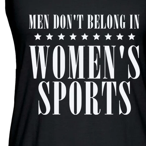 Man Dont Belong In Woman Sports Ladies Essential Flowy Tank