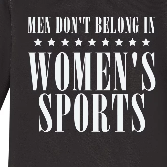 Man Dont Belong In Woman Sports Baby Long Sleeve Bodysuit