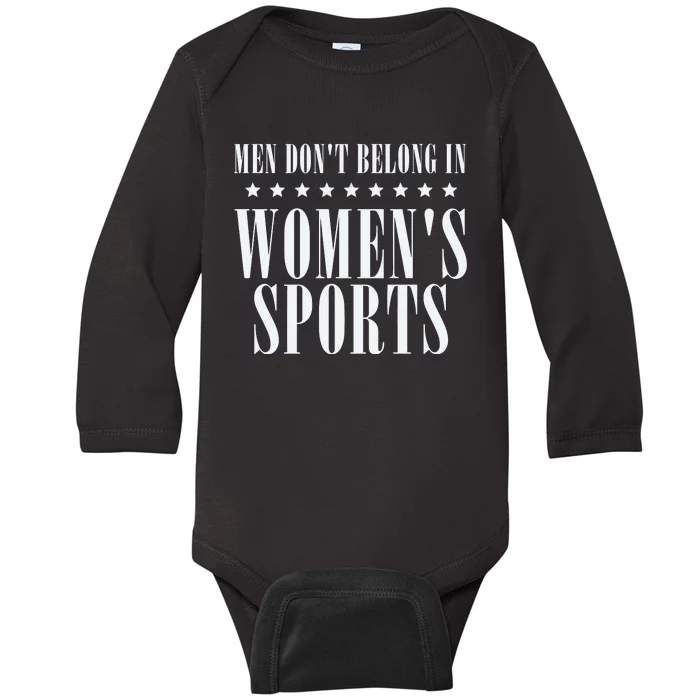 Man Dont Belong In Woman Sports Baby Long Sleeve Bodysuit