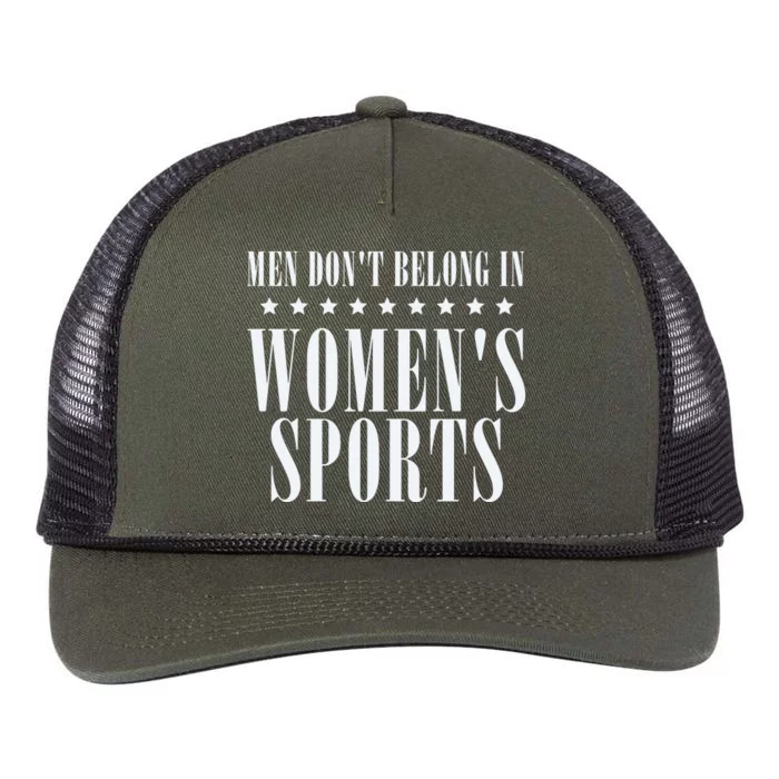 Man Dont Belong In Woman Sports Retro Rope Trucker Hat Cap