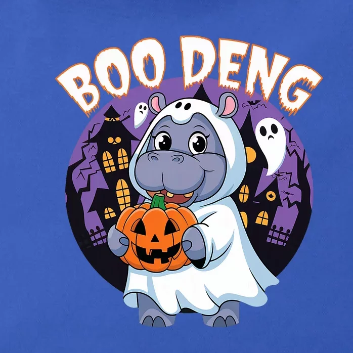 Moo Deng Baby Hippo Boo Deng Long For Halloween Moo Deng Zip Tote Bag