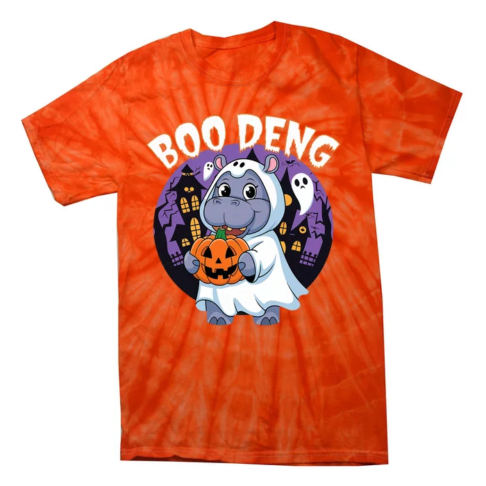 Moo Deng Baby Hippo Boo Deng Long For Halloween Moo Deng Tie-Dye T-Shirt