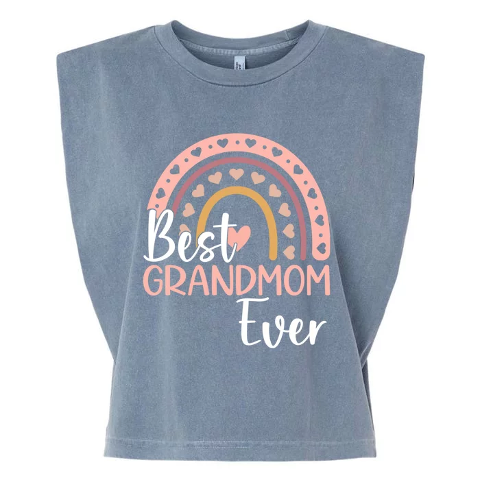 MotherS Day Best Grandmom Ever Cute Boho Rainbow Grandmom Cute Gift Garment-Dyed Women's Muscle Tee