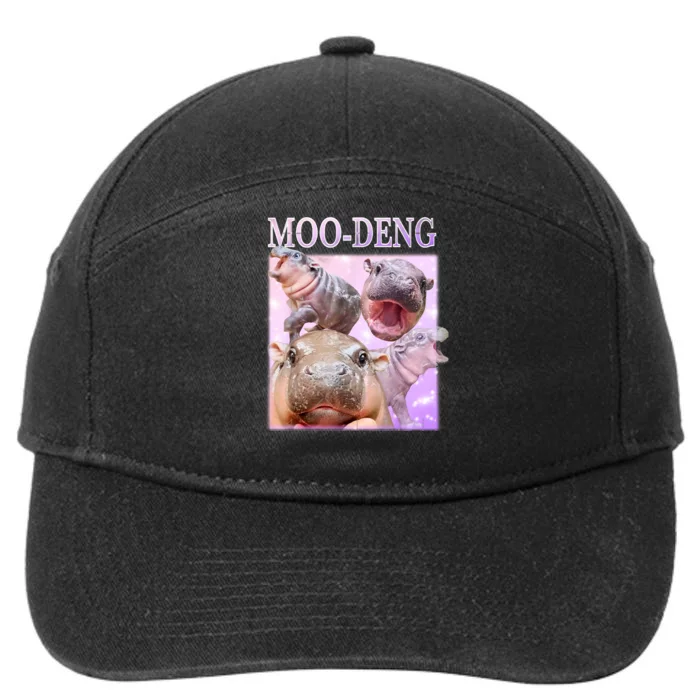 Moo Deng Baby Hippo 7-Panel Snapback Hat