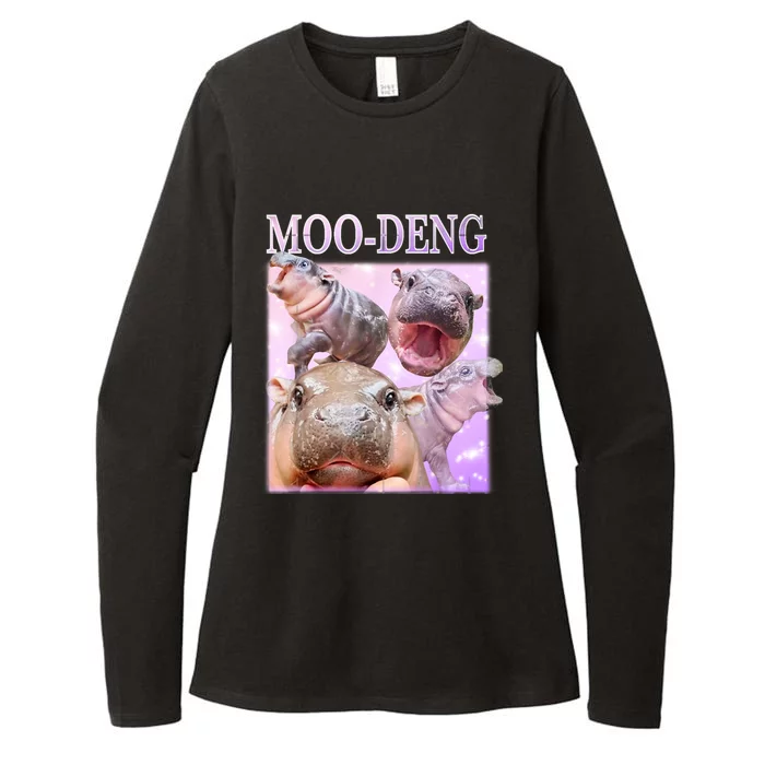 Moo Deng Baby Hippo Womens CVC Long Sleeve Shirt