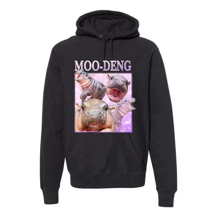 Moo Deng Baby Hippo Premium Hoodie