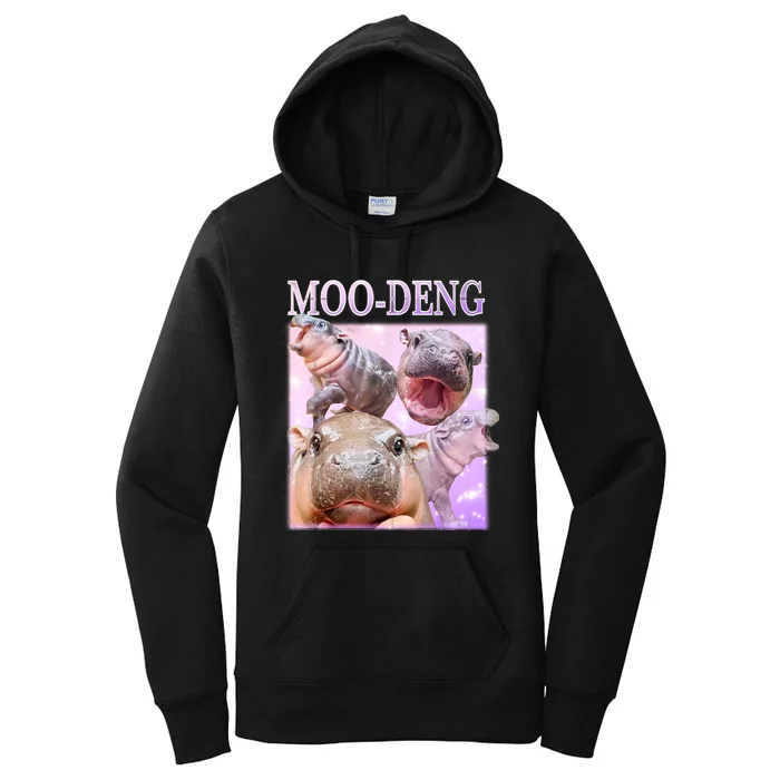 Moo Deng Baby Hippo Women's Pullover Hoodie