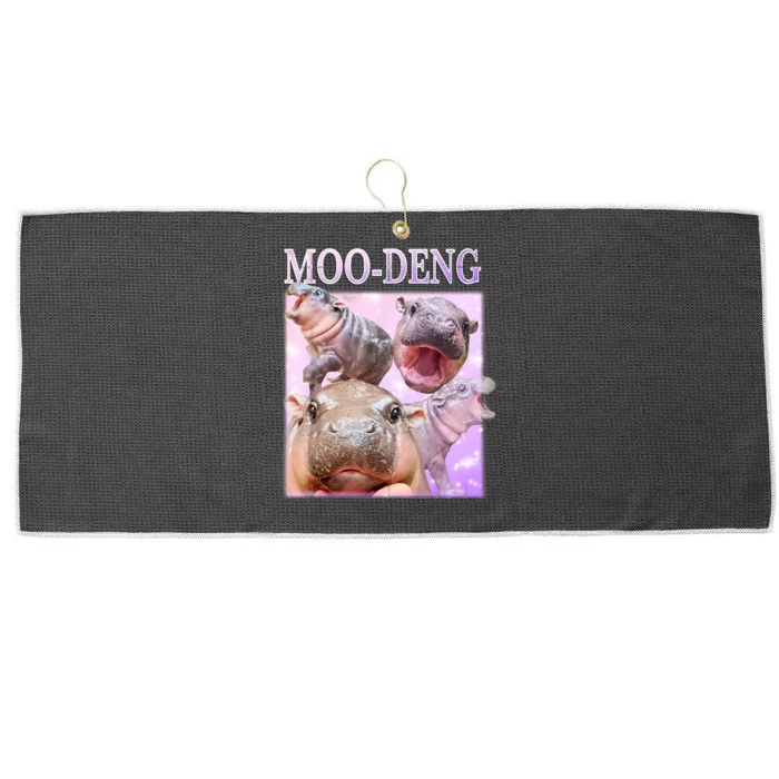 Moo Deng Baby Hippo Large Microfiber Waffle Golf Towel