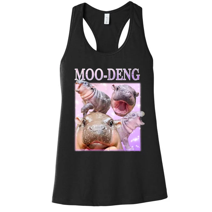 Moo Deng Baby Hippo Women's Racerback Tank