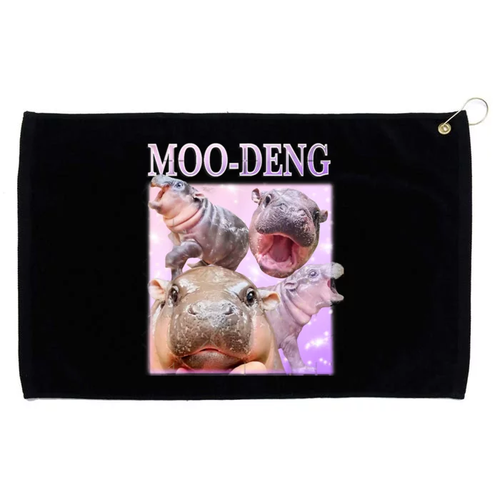 Moo Deng Baby Hippo Grommeted Golf Towel