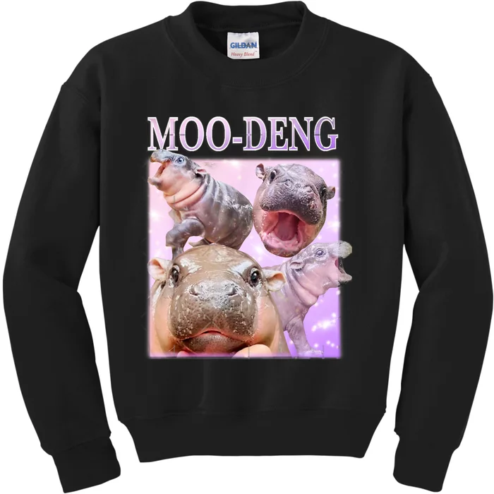 Moo Deng Baby Hippo Kids Sweatshirt