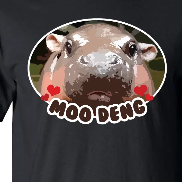 Moo Deng Bouncy Pig In Thai Picture The Cute Baby Hippo Tall T-Shirt