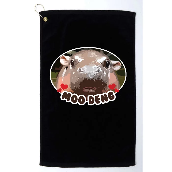 Moo Deng Bouncy Pig In Thai Picture The Cute Baby Hippo Platinum Collection Golf Towel