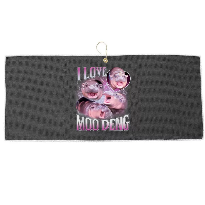 Moo Deng Baby Hippo Large Microfiber Waffle Golf Towel