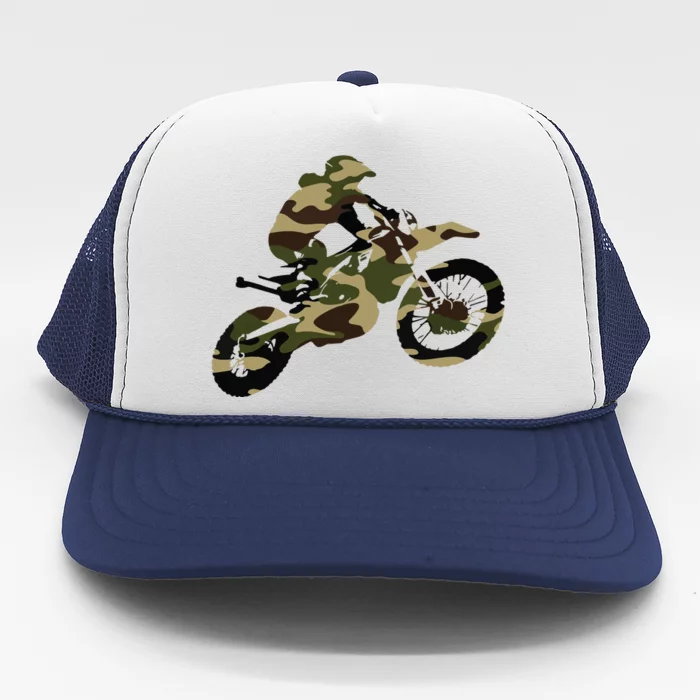 Motocross Dirt Bike Racing Shirts Camo Camouflage Trucker Hat