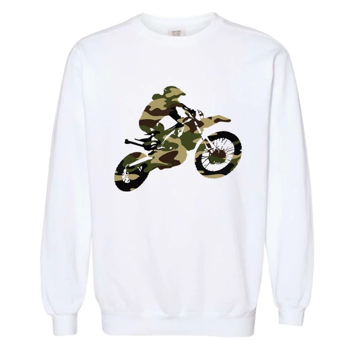 Motocross Dirt Bike Racing Shirts Camo Camouflage Garment-Dyed Sweatshirt