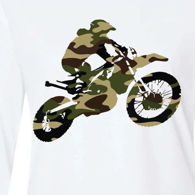 Motocross Dirt Bike Racing Shirts Camo Camouflage Womens Cotton Relaxed Long Sleeve T-Shirt