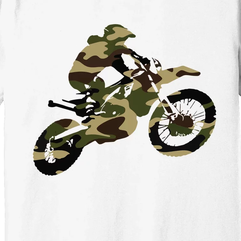 Motocross Dirt Bike Racing Shirts Camo Camouflage Premium T-Shirt